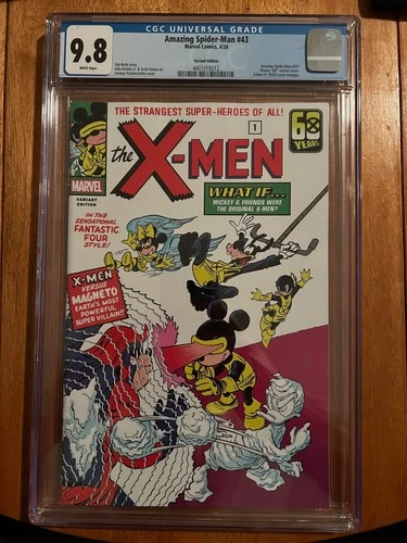 Amazing Spider-Man (2022) #43 CGC 9.8 Disney 100 Variant X-Men #1 Cover Homage