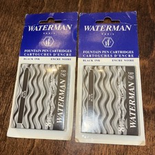 Waterman Black 8 Standard Fountain Pen Cartridges 2 Pack