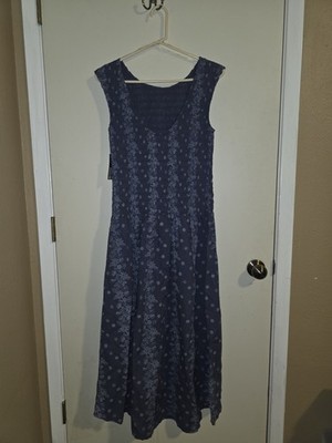 Universal Thread Blue Floral Smocked Bodice Maxi Dress Sleeveless Large NWT