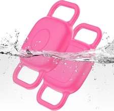 2-Pack Tile Mate Dog Collar Holder Waterproof Case Pink Punch