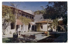 Santa Barbara California El Paseo Shopping Center tile roof mailed 1951 postcard