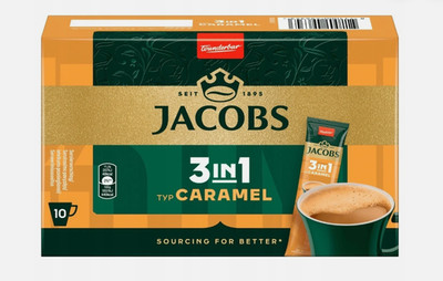Jacobs 3in1 Caramel Instant Coffee Mix 112g Sweet Latte Drink Sachets Pack Box
