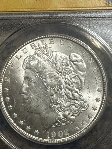 1902-o Morgan Silver Dollar, ANACS MS63, Nice, Free shipping