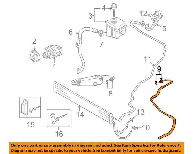 AUDI OEM 0710 Q7 Power SteeringOil Cooler Fluid Hose 7L8422891B eBay