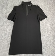Zara Dress Womens Small Black Choker Cut Out Mini Shift