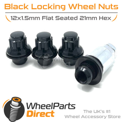 Set Of 20 Black Alloy Wheel Nuts - 12x1.5 Thread - For Lexus IS 200 Mk1 (1998-2005) - Replacement Lug Nuts