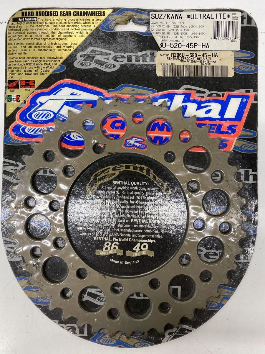 Aluminum Renthal Motorcycle Chains, Sprockets & Parts for Suzuki
