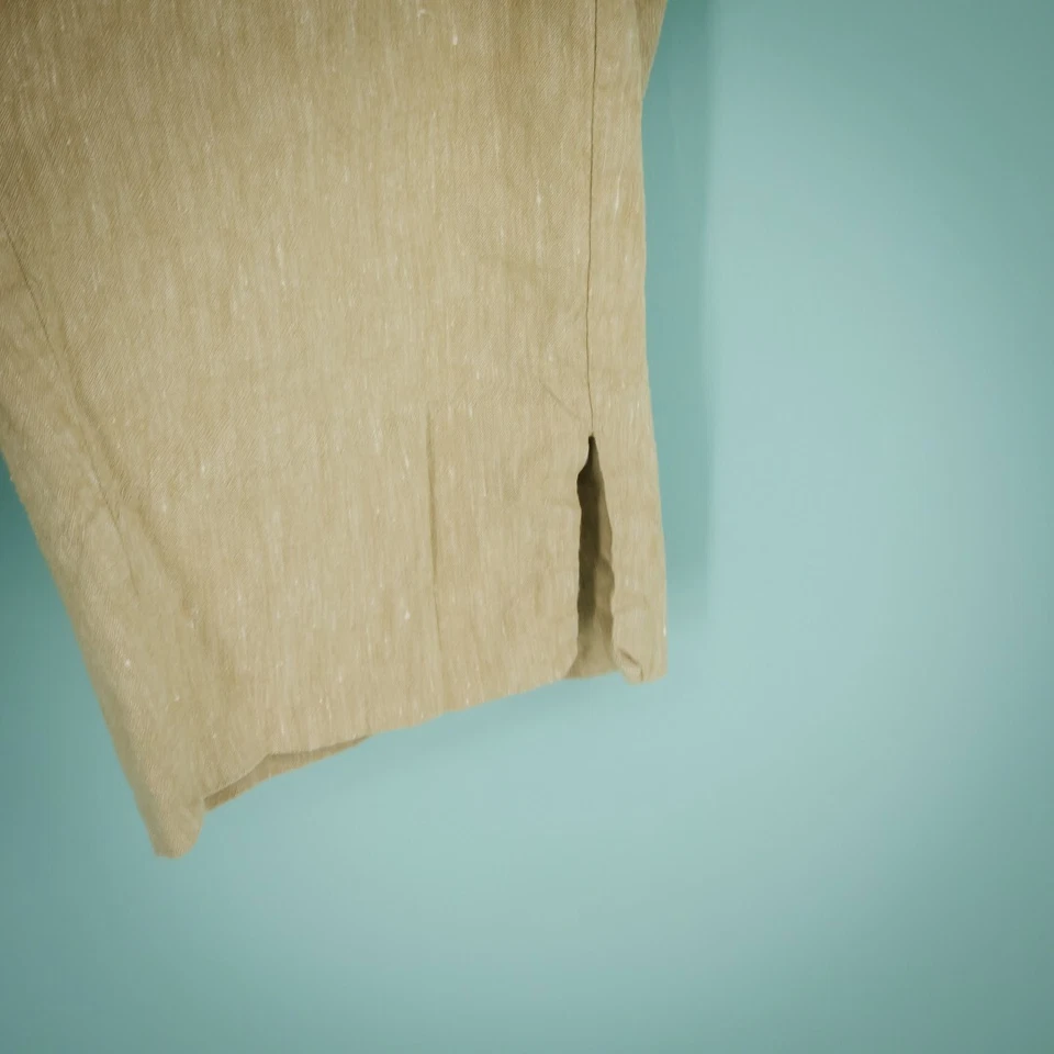 Pantalones de vacaciones recortados J. Jill talla grande 2X lino tostado elástico cintura Foto 2 de 4