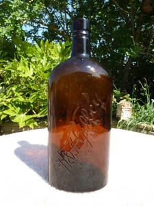 Antique Large Glass H A Gilbey Ltd Gin Whiskey Bottle Amber Brown Glass Old Ebay
