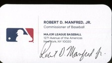 Robert Rob Manfred MLB Commissioner Signed Business Card Authentic Autograph *2