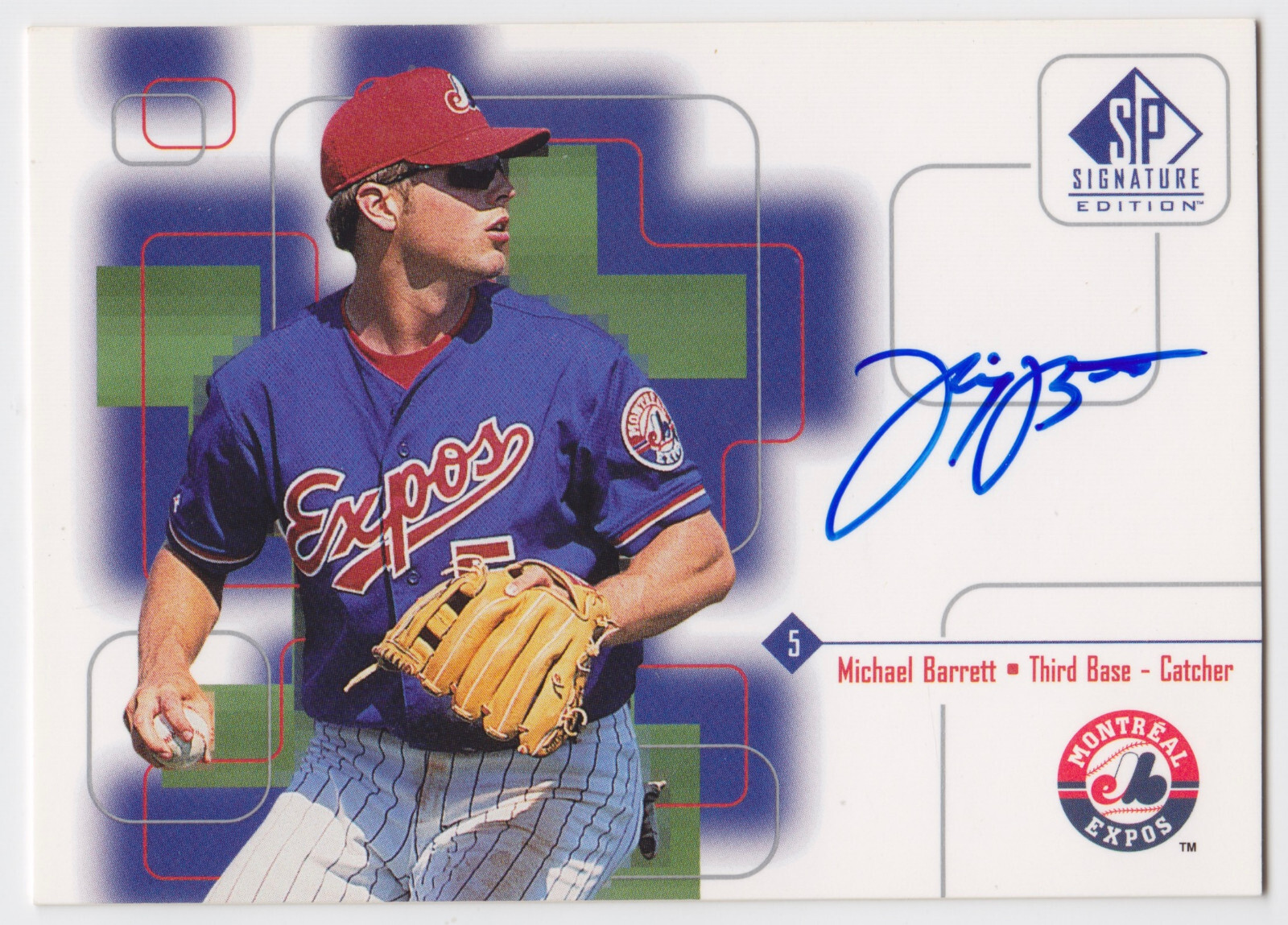 1999 SP Signature Autographs - Michael Barrett - Montreal Expos - NrMt-Mt