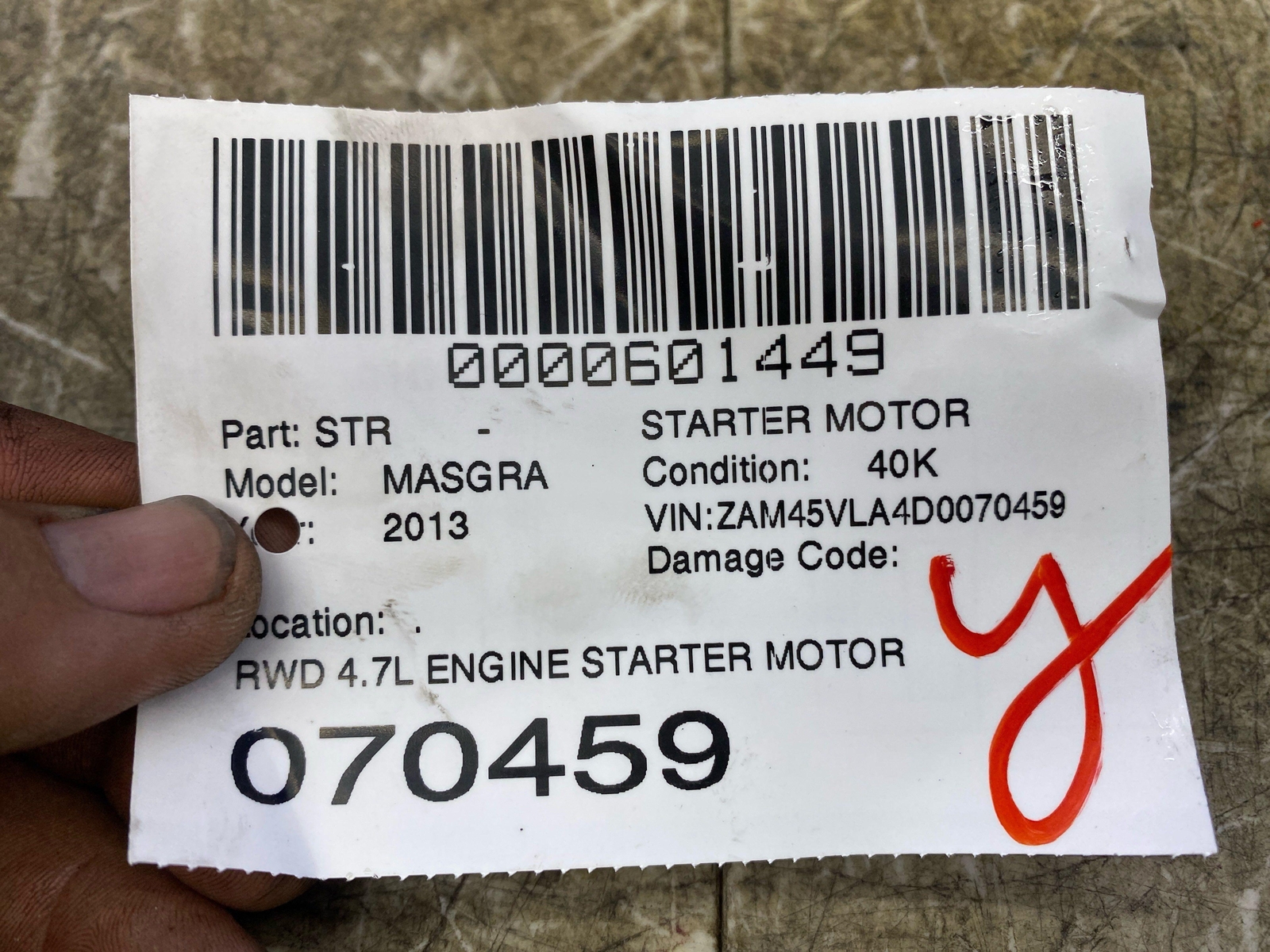 2002-2019 MASERATI GRANTURISMO RWD 4.7L ENGINE STARTER MOTOR UNIT OEM