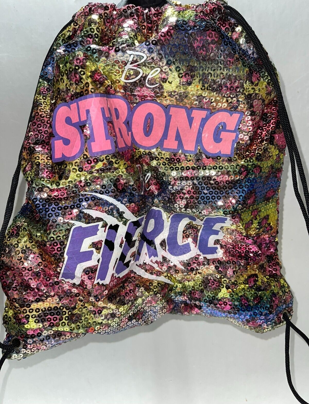 RAINBOW ANIMAL SEQUIN DRAWSTRING BAG Be Strong Fi… - image 1