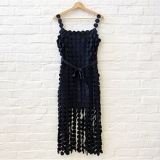 Talulah || On The Dot Midi Dress Polka Dot Fringe Black Small