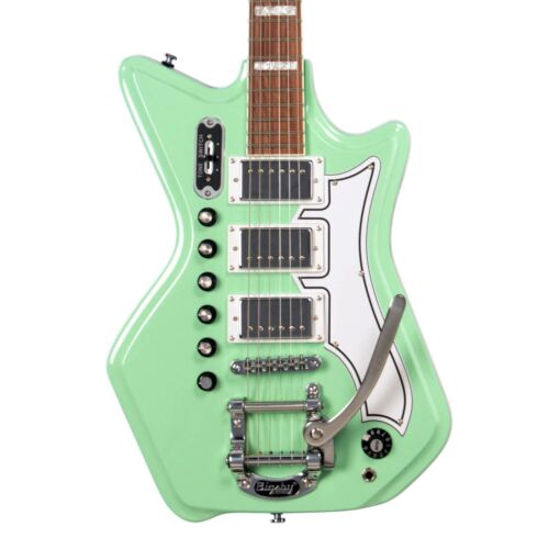 Airline Guitars '59 3P DLX - verde espuma marina - reedición offset vintage eléctrico NUEVO - Imagen 1 de 10