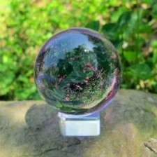 Asian Rare Natural Quartz Clear Magic Crystal Healing Ball Sphere 40mm  Stand