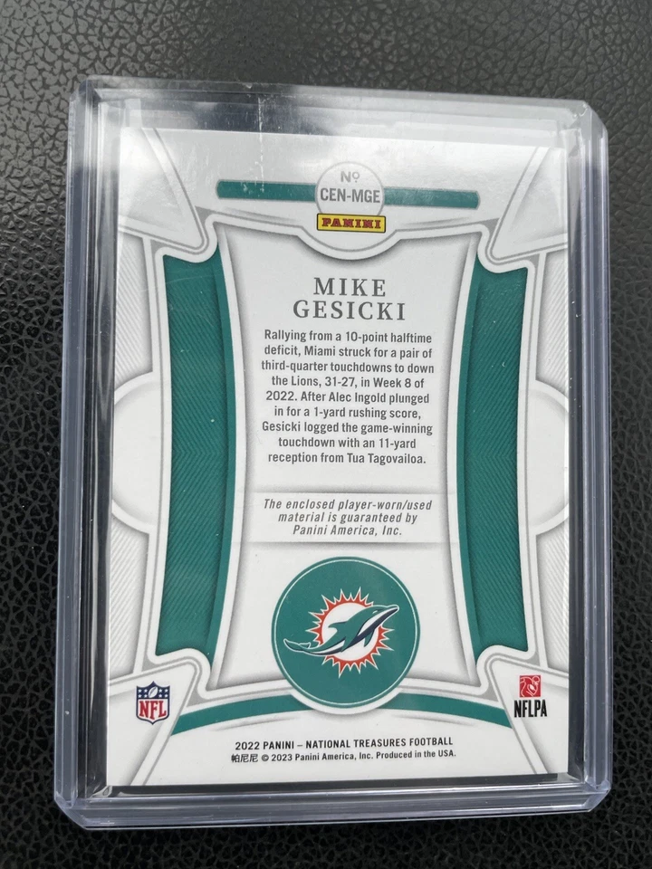 2022 Panini National Treasures Century Materials MIKE GESICKI Jersey Patch 25/25 - Image 2 of 2