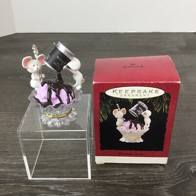 1994 Hallmark Keepsake Christmas Ornament Hershey Syrup Friendship Sundae Mice