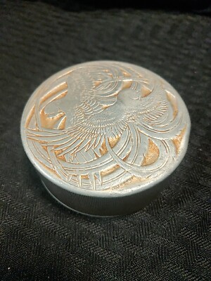 1922 Rene Lalique FLEURS D'AMOUR Roger et Gallet Paris 3'' Art Deco powder box k1