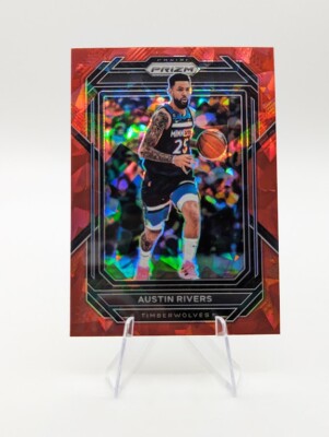 Austin Rivers 2022-23 Panini Prizm Red Cracked Ice #57 Timberwolves