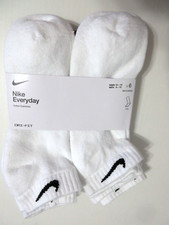 Nike LOW CUT Socks 6-Pairs WHITE Dri Fit Cotton cushioned LARGE Men 8-12 Women