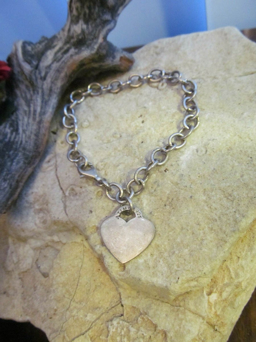 Vintage ATI MEX 925 Sterling Silver Link Lobster clasp Heart