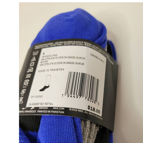 NWT 6 Pairs Kid's Nike DRI FIT Lightweight No Show Ankle Socks 3Y 4Y 5Y - Picture 7 of 7