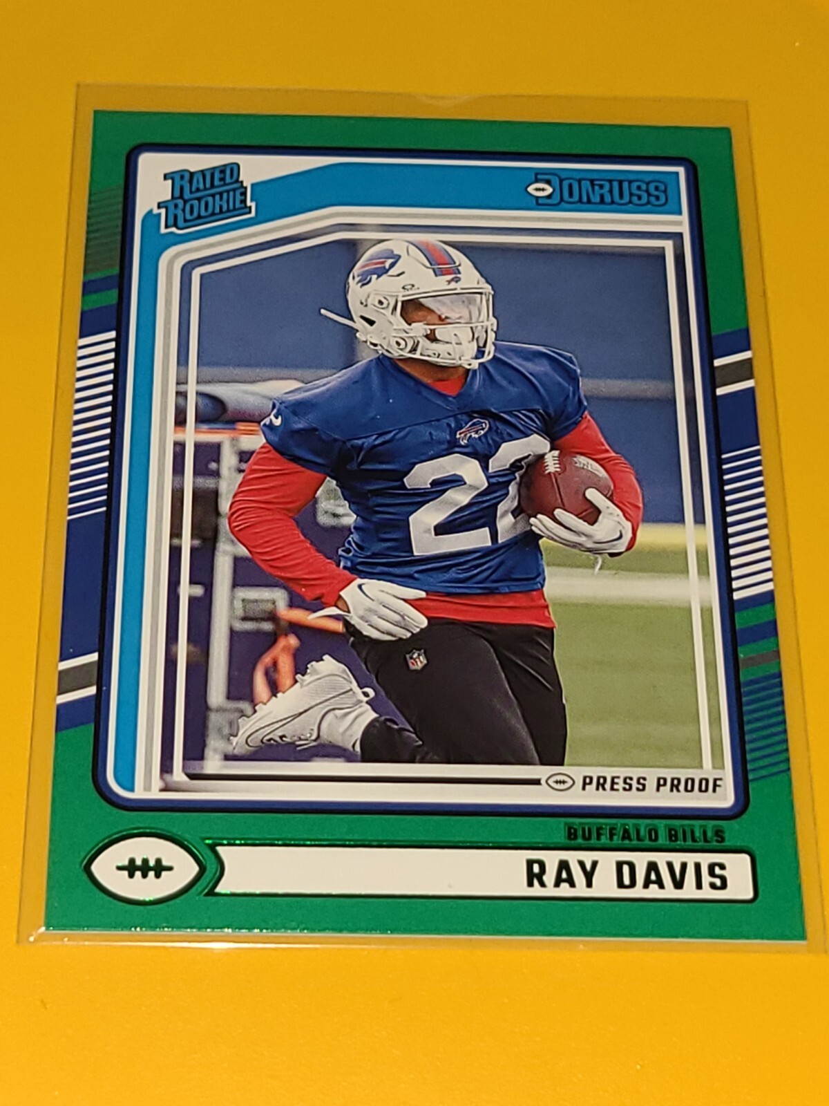 BILLS RAY DAVIS 2024 DONRUSS RATED ROOKIE PRESS PROOF GREEN #316 RC