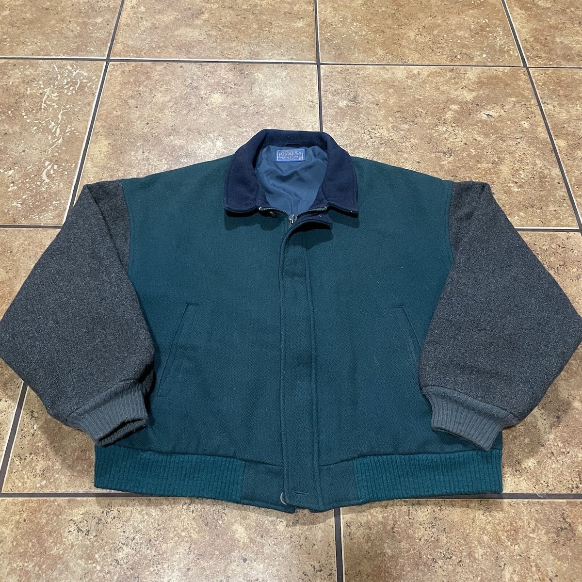 ジャケット・アウター Vintage PENDOLETON Wool Jacket S Pendleton Jacket Mens XL Color Block Bomber Virgin Wool