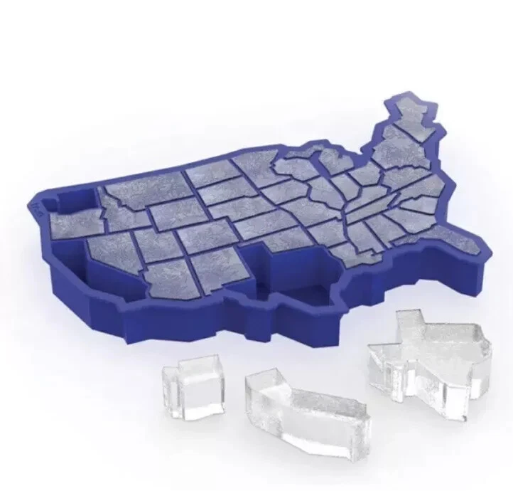 Bandeja de cubitos de hielo de silicona azul Estados Unidos de América, sin BPA Foto 2 de 2