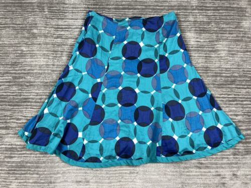 Cato Skirt Womens 10 Multicolor Dot Pattern Knee Length A-Line 100% Cotton