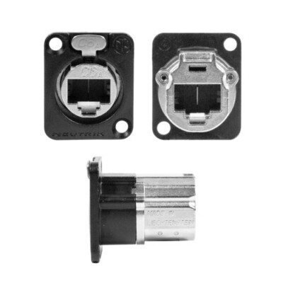 Neutrik NE8FDX-P6-B CAT6A etherCON Ethernet Pass Through Panel