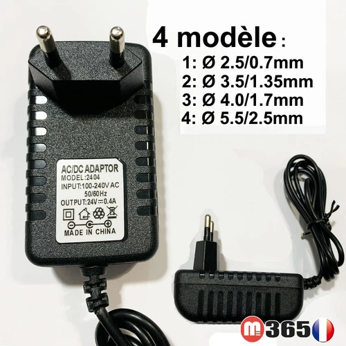 24V 0.4A 400mA Chargeur AC 100-240V À DC 24V 0.4A Adaptateur alimentation