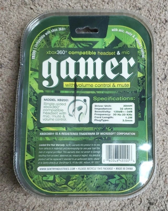GAMER Headset and Mic XBox 360 Compatible NEW and SEALED Sentry XB200 - Image 4 of 4