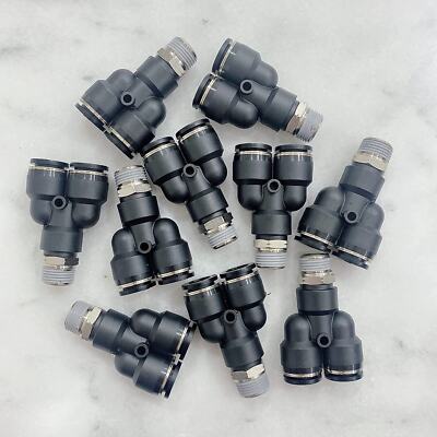 10-PACK MacCan Pneumatic PWT1/2-N3 Male Y 1/2'' Tube OD x 3/8'' NPT Thread Air