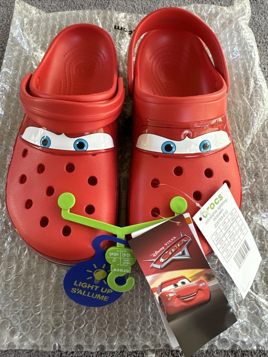 Mens Size 9 - Lightning McQueen Crocs Cars Kachow (205759-610) NEW