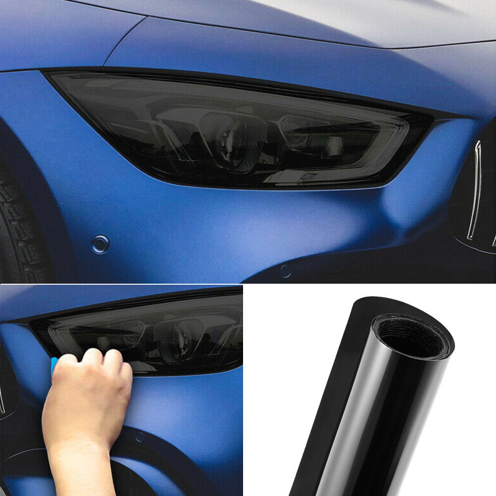 Matte Black Auto Car Accessories Headlight Fog Lamp Tail Light Wrap Film Sticker