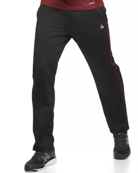 Tek Gear Men's Tricot Embossed Athletic Training Pants NWT Size 2XL Black  Red