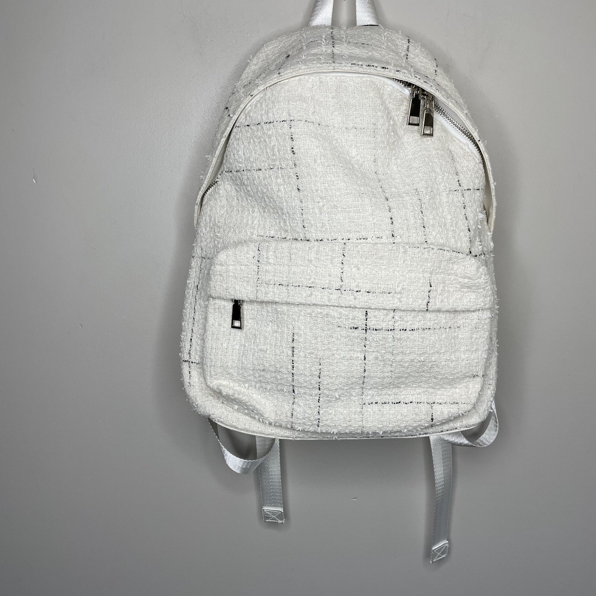 GENERATION LOVE Backpack Ivory Tweed Windowpane Eden NEW  display picture 1