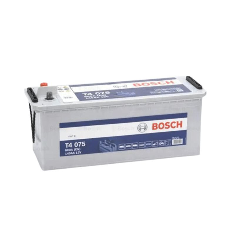 Batterie Bosch T4075 12V 140Ah pour camions et poids lourds professionnels