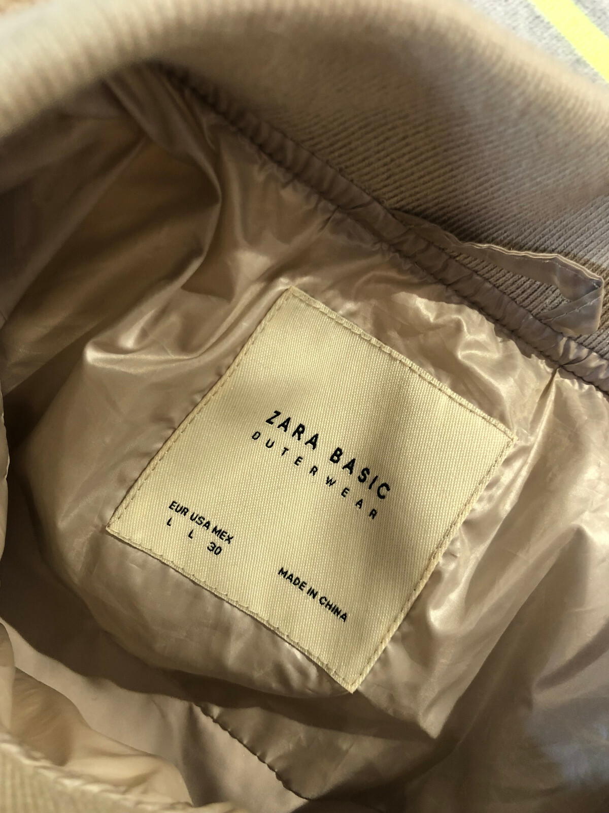 Zara Basic beige down feather long quilted bomber… - image 7