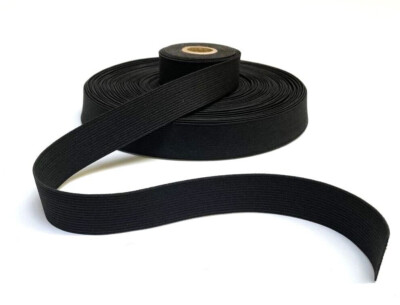 25 mm flach elastisch schwarz & weiß 1 Zoll breit 1m 2m 5m 10m 25m Stretch Nähen Handwerk
