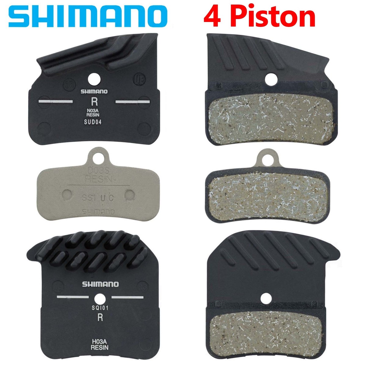 2Pair 4pcs SHIMANO MTB Piston brake pad H03A/N03A/D03S M9120 M8120 M7120