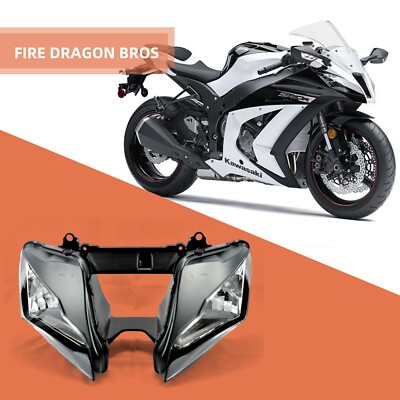 FDB Headlight Assembly Headlamp Clear For Kawasaki 2011 2015 ZX