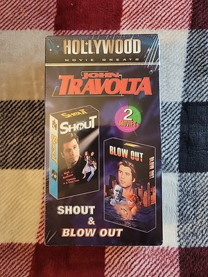 #ad VHS John Travolta Shout amp; Blow Out Hollywood Movie Greats Double Pack Rare New $18.79