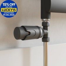 RadiLux Straight Thermostatic TRV Radiator Valve LockshieldAnthracite Pack 15mm