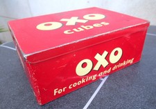 Vintage 1950's OXO Cubes Tin - 24 x 6s OXO Cubes Size - With Lid