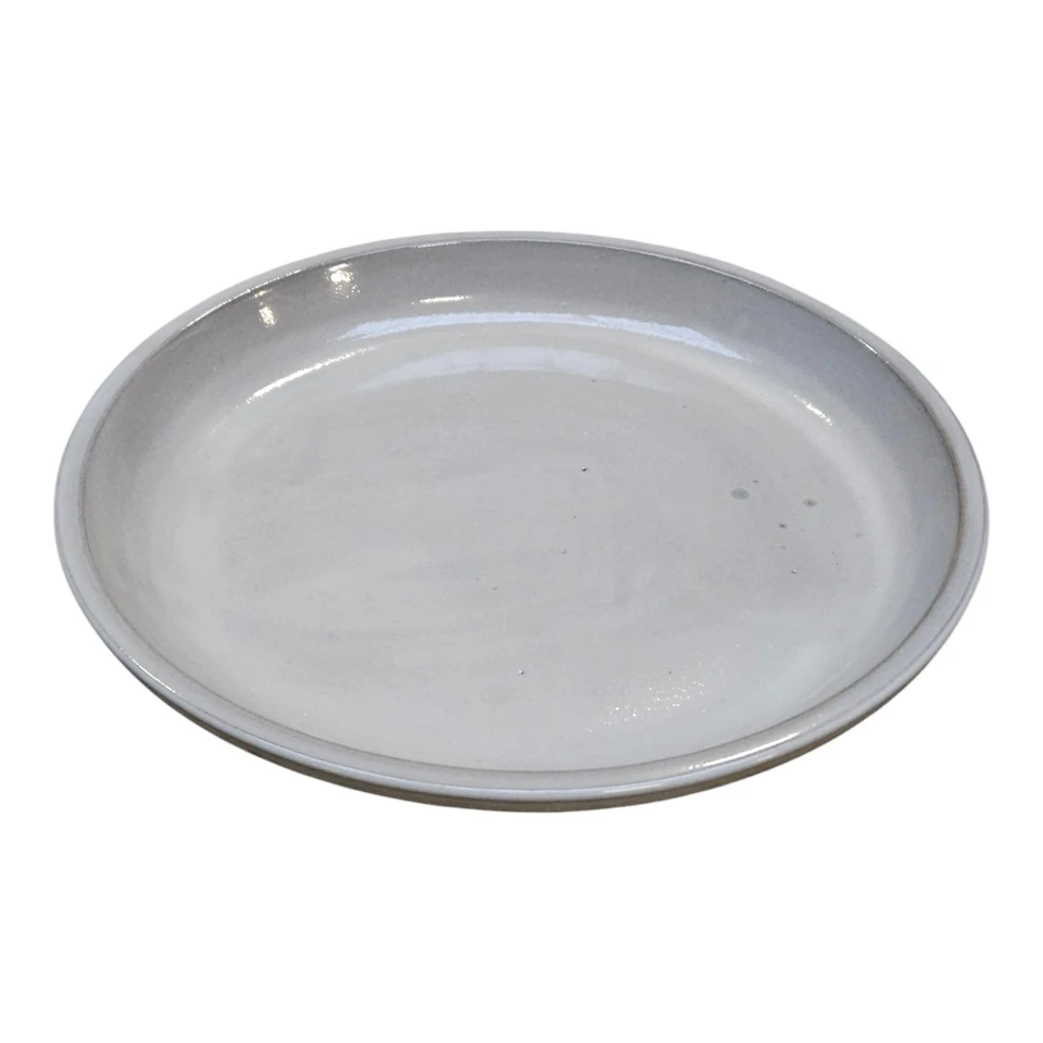 TERAMICO Piatto per piante sottovaso vaso da fiori ceramica 40 cm grigio-bianco abbeveratoio per uccelli antigelo