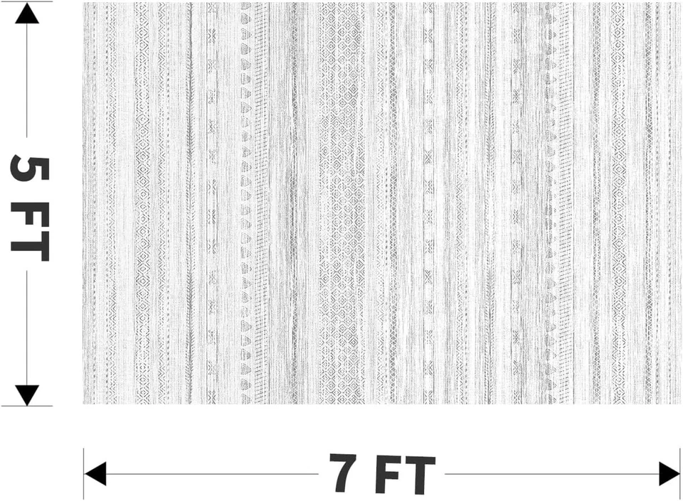 Luxurious 5x7 Moroccan Boho Rug - Stain Resistant Soft Carpet for Living Space - Image 4 of 4