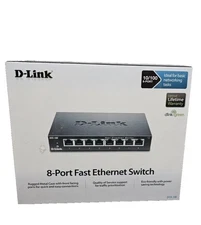 D-Link DES-108 8-Port Gigabit Network Switch, Unmanaged, Factory Sealed.
